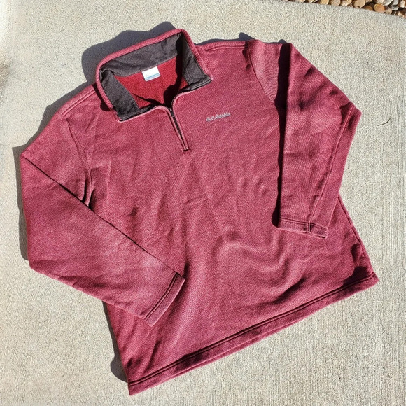 Columbia Men's Great Hart Mountain III Half Zip Size XXL Red Jasper Heather - Picture 1 of 11